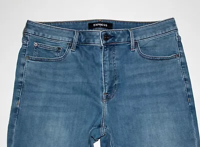 Express Jeans Mens Size 34 Blue Straight Hyper Stretch Pant Measured 34x30 • $16.95