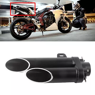 Motorcycle Double Exhaust Muffler Rear Pipe Tailpipe For R6 MT‑03 MT‑07 MT‑09 • $134.25