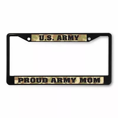 License Plate Frame Vinyl Insert U.S. Army Proud Mom Camouflage Military Family • $17.99