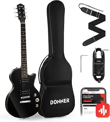 🎸 Donner DLP-124 Electric Guitar Bundle Classic Humbucker 202S H-H Pickups • $135.99