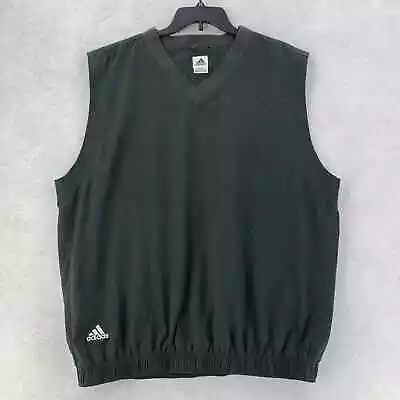 ADIDAS Golf Wind Vest Green Climashell Classic Club Sleeveless Pullover Mens XL • $15.05