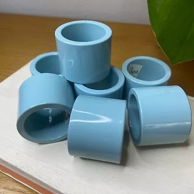 Vintage VERA Neumann Light Blue Napkin Rings - Set Of 7 • $25