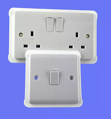 Double Single Socket Switch Surround / Finger Plate Light Switch / Plug Surround • £3.20