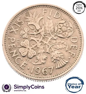 £1.39 • Buy Lucky Silver Sixpence 1947- 1967 - Birthday / Anniversary - Choice Of Year/Date