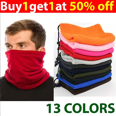 Snood Neck Warmer Scarf Men Winter Thick Fleece Thermal Windproof Balaclava Mask • £5.49