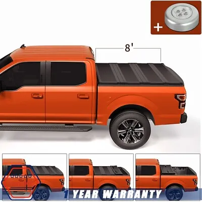 8FT 3-fold Tonneau Cover Long Bed Lock Hard NEW For FORD F-150 2015-2019 • $529.97