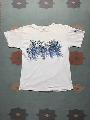 Vintage 1980s Adidas T Shirt Abstract Trefoil Single Stitch Cotton USA Medium • $50