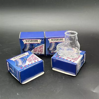 (4) Windsor Shot Glasses Glass Hockey Skate Ski Boot Canadian Club 1996 Boxes B9 • $29.99