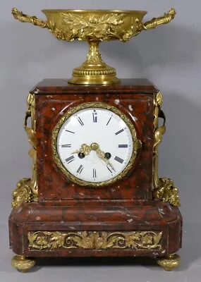 Raingo Brothers Gold Bronze And Red Marble Pendulum Napoleon III Era  • $1387.10