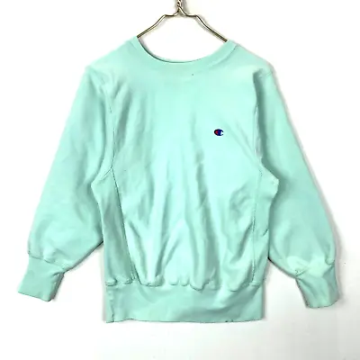 Vintage Champion Reverse Weave Warmup Sweatshirt Crewneck Size Small Blue Usa • $67.99
