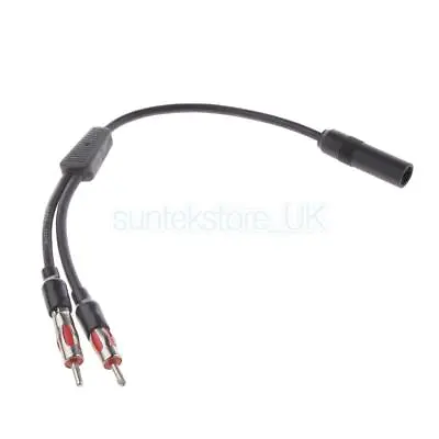 Car FM Radio Stereo Aerial Antenna Connector Plug Splitter Cable Wire • £6.90