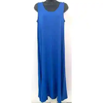 NWT J. Jill Wearever Collection Royal Blue Flounced Hem Maxi Dress Size S • $34.99