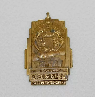 Shriners Intl Imperial Council Session Watch Fob Minneapolis 1934 Masonic • $48.95