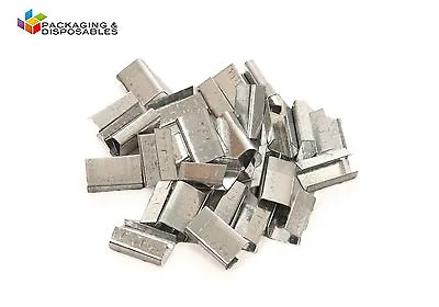 2000 X 12mm Metal Hand Pallet Strapping Banding Seal Clips  • £31.95