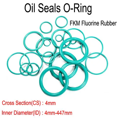 £4.74 • Buy 4mm Cross Section FKM Fluorine Rubber O-Rings 4mm-447mm ID Oil Seals O-Ring