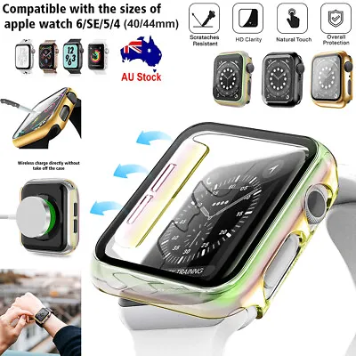 $7.92 • Buy IWatch 40/44mm Glass Screen Protector Cover Case For Apple Watch Series 6/5/4/SE