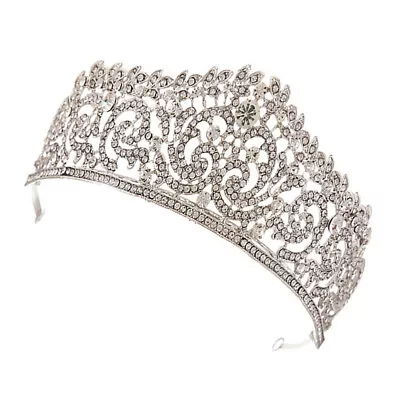 Vintage Rhinestone Tiara Wedding Headpiece - Silver • $12.38