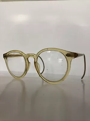 $34 • Buy Vintage Round Willson Wilson Clear Gold Safety Glasses Eyeglasses