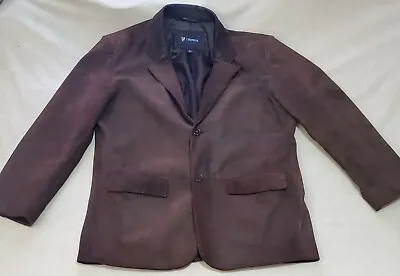 Cremieux Mens Brown Lamb Skin Leather Blazer Jacket Large • $49.95