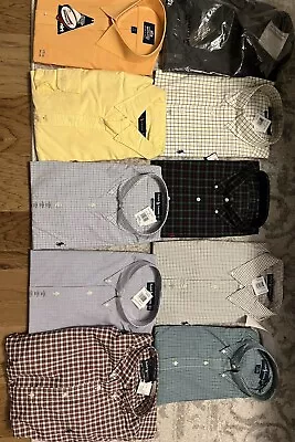 8 Lot New Men’s Ralph Lauren Dress Shirts Button Down Mens XL + 2 Bonus Shirts! • $107.50