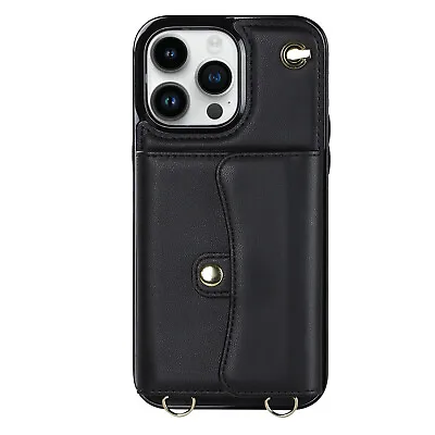 For IPhone XS MAX 7 8 11 12 13 14 15 Pro Max Card Case With Lanyard Drop-proof • $16.49