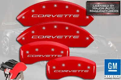 2001-2004 Chevy  Corvette  Z06 C5 Front Rear Red MGP Brake Disc Caliper Cover • $289
