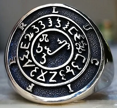 Sterling Silver 925 Grimorium Verum True Grimoire Lucifer Sigil Kabbalah 3D Ring • $114