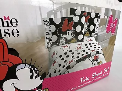 Disney Minnie Mouse Twin Sheet Set Rock The Dots - NEW! • $59