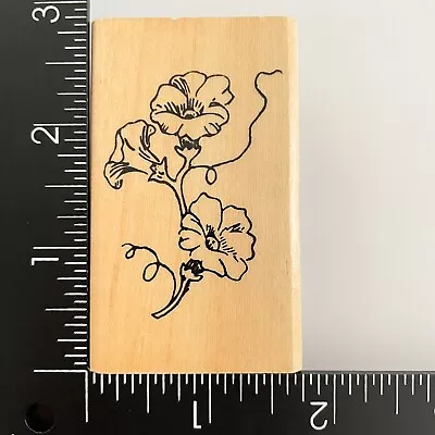 Anitas Morning Glory Flowers Wood Mounted Rubber Stamp • $3.19