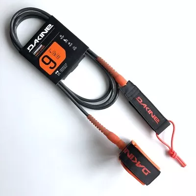 Dakine 9ft Longboard Surfboard Ankle Leash Shadow Grey Orange  NEW • £25.95