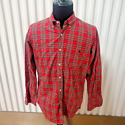 Ralph Lauren Polo Button Shirt Men’s Size Lg Red Plaid Long Sleeve Classic Fit • $24.90