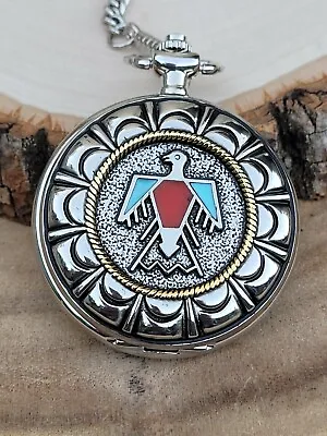 Thunderbird Pocket Watch With Chain - Native American Pocket Watch • $27.95