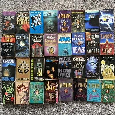 $59.95 • Buy Horror Book Lot 32 Vintage Rare Books Jaws V C Andrews Dean Koontz Anne Rice