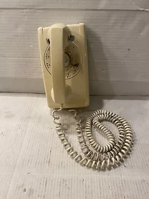 Bell System Western Electric Wall Phone Rotary Dial Cream White A/B 554 Box6 • $49.85