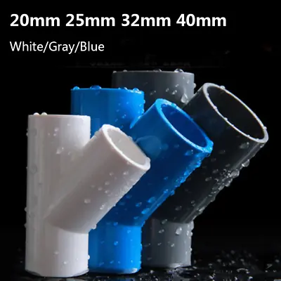£1.67 • Buy 3Way Connector PVC Water Supply Pipe Fitting 45° Lateral Elbow Tee 20/25/32/40mm