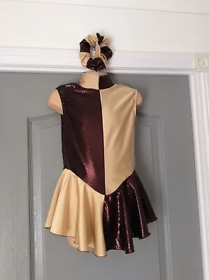 £11.99 • Buy Girls Skating Dance Dress Burgundy & Champagne Size 3a (age 9-10) Modern & Tap 