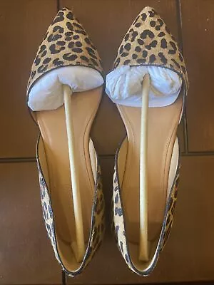 J Crew Zoe D’orsay Leopard Print Calf Hair Flats Size 8.5 - Brand New In Box • $45