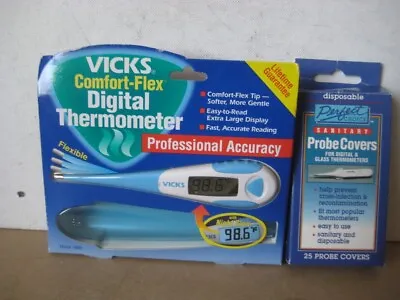 Vicks Comfort Flex Digital Thermometer With Disposable Probe Covers NEW!!! • $11.69