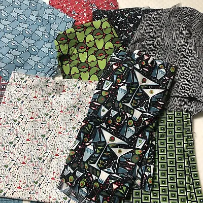 $135 • Buy Lot 8 Yards Quilting Fabric Mixed 14 Pieces Cotton Amy Reber Designs Martini