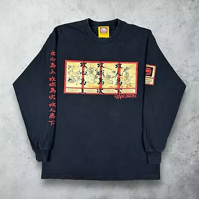 Vintage 90s Ecko Unltd Japanese Samurai Long Sleeve T-Shirt Black Large Rare Y2K • $79.99