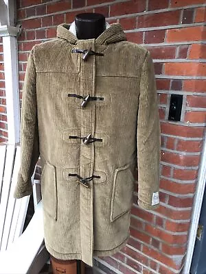 RARE ORIGINAL Tibbett England Beige  Vintage Corduroy DUFFLE Coat  BNWOT Size 40 • $217.59