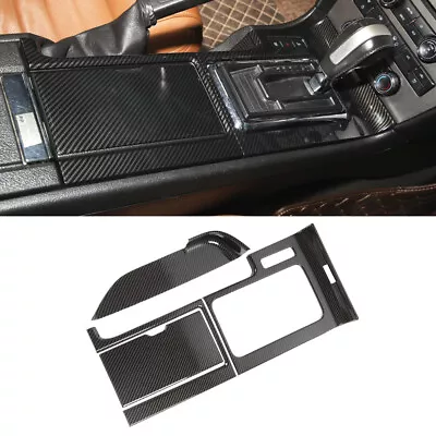 Carbon Fiber Center Console Gear Shift Cup Holder Trim For Ford Mustang 2010-14 • $48.99
