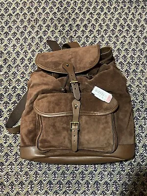 NWT Polo Ralph Lauren Brown Suede Backpack • $350