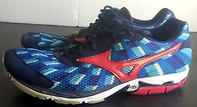 Mizuno Women's Wave Elixir 8 Running Shoe Blue & Red Like New • $30.97