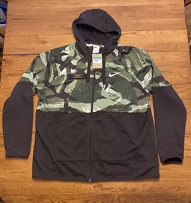 NEW Nike Men's Brown/Multi Camo Fleece FZ Fitness Hoodie (DQ4790-220) Size XL • $49.99