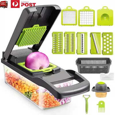 15-In-1 Vegetable Fruit Chopper Cutter Food Onion Veggie Dicer Slicer Kitchen AU • $32.99