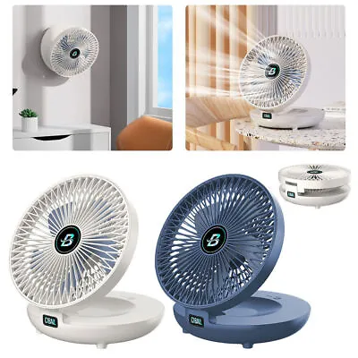 3 Speed Household Wall Hanging Fan Dual Use Rechargeable Kitchen Fan Foldable • $23.99