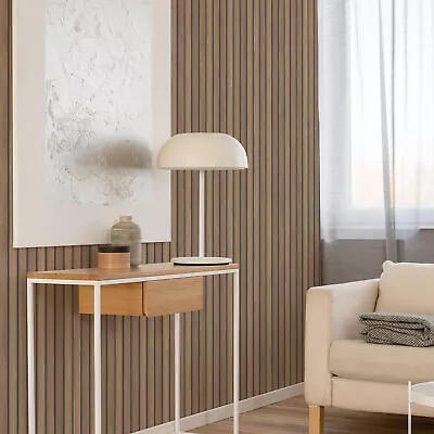 Fresco Natural Wooden Slats Panelled Wallpaper • £13.99