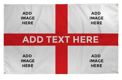 £19.99 • Buy Large Personalised England Fabric Photo Flag/Banner - St George, Cup, Football