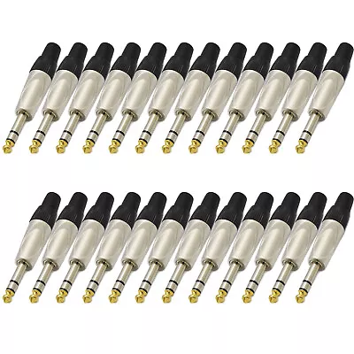 24 Pcs 6.35mm 1/4 Inch Stereo TRS Male High Quality Audio Plug Connector • $58.65